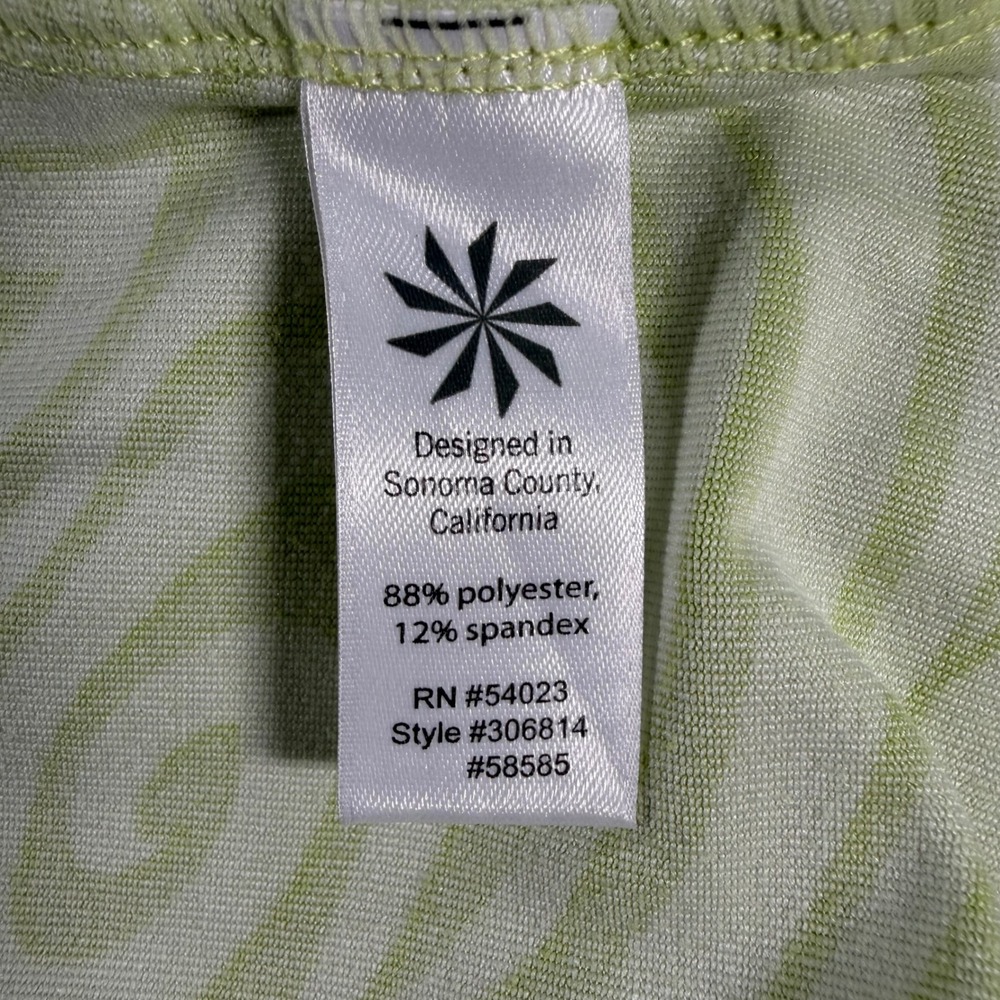 Athleta Womens XL Lime Green Swirl 1/4 Zip Pullover Athleisure Thumbholes - Picture 10 of 12
